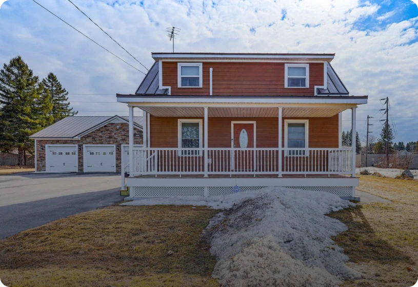 Two-story house with front porch